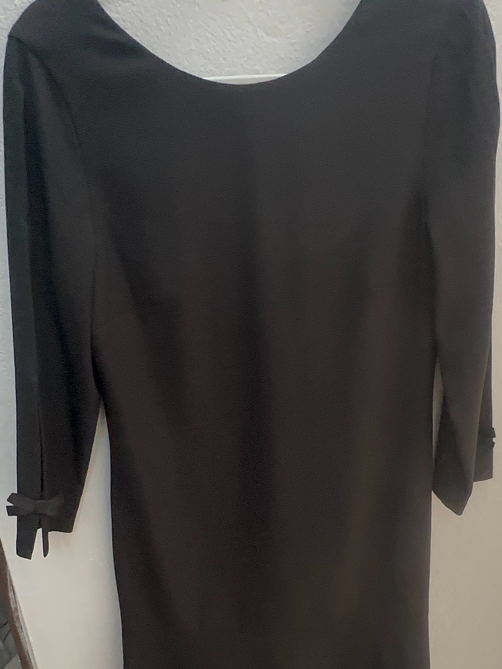 Karl Lagerfeld Black Long-Sleeve Shift Dress with Bow Cuffs